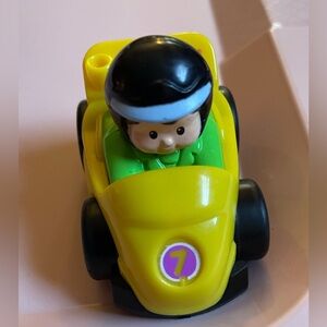 Mattel Little People Race Car Yellow #7 Replacement Vehicle